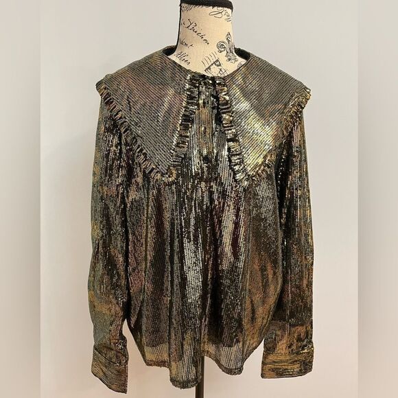 Scotch&Soda collar sequined print blouse - Picture 2 of 13